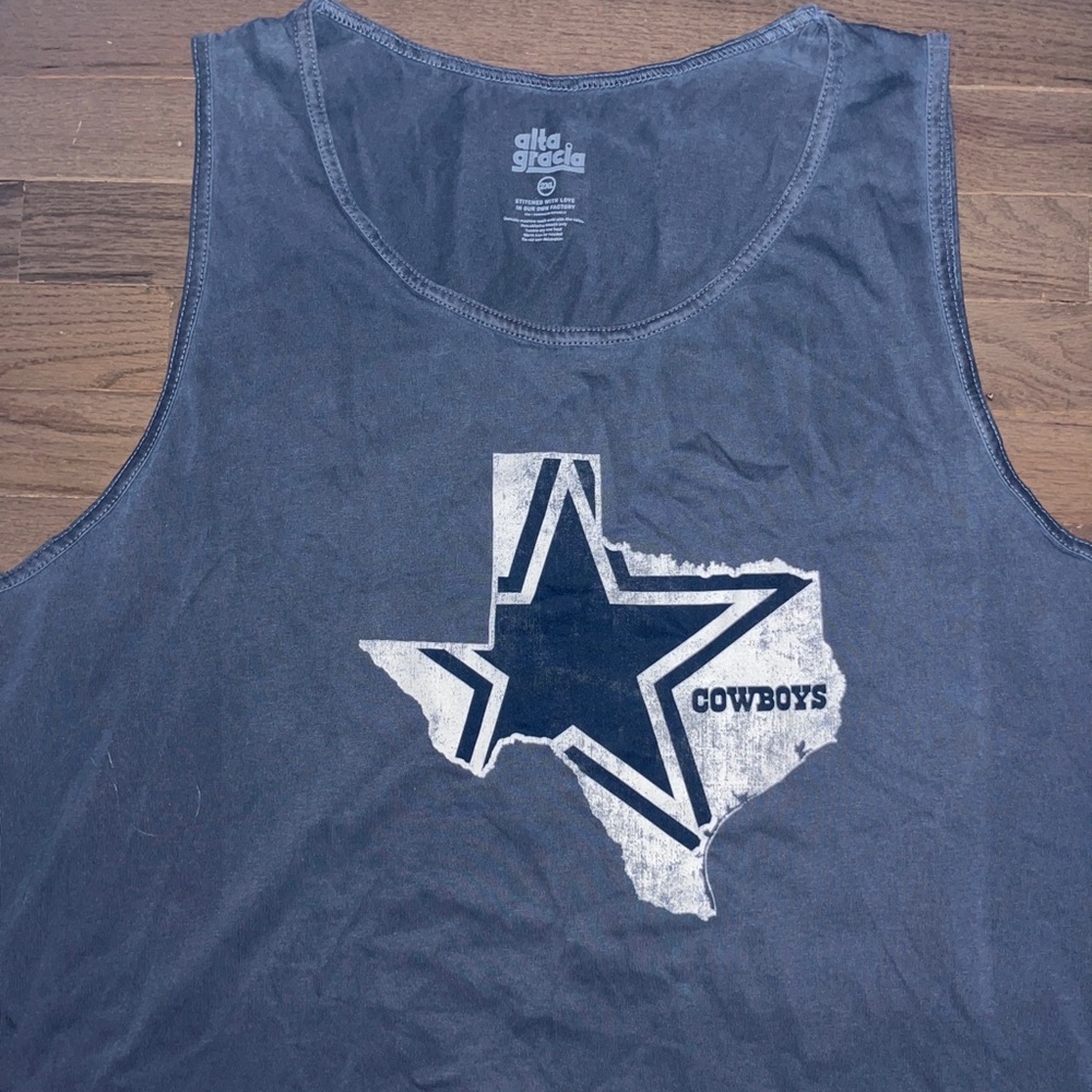 Dallas Cowboys Alta Gracia Light Navy Blue Unisex Sean Tank Top